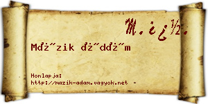 Mázik Ádám névjegykártya
